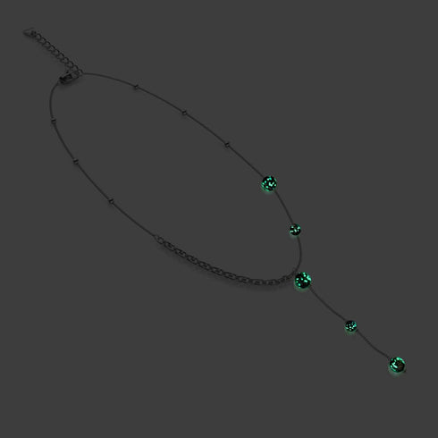 Obsidian | Silver | Firefly Glass Cascade Double Pendant